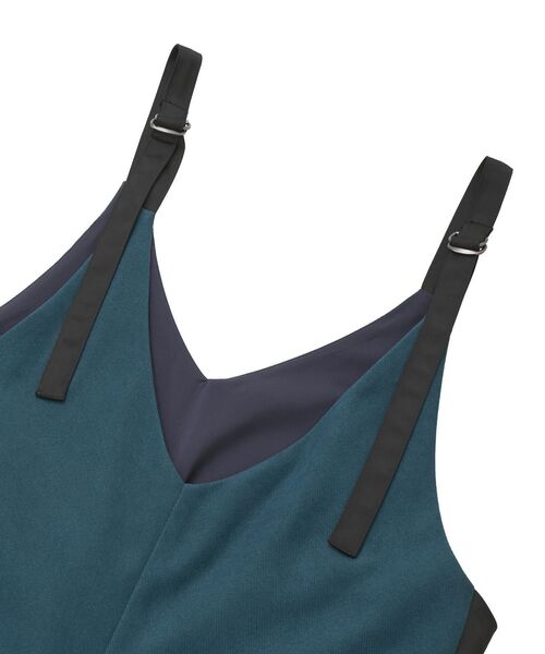 Editt by YECCA VECCA（エディットバイイェッカヴェッカ）の「サイドラインサロペット（サロペット/オーバーオール・レディース・カーキ/ブルーグリーン/ネイビー・FREE）」の4枚目の写真