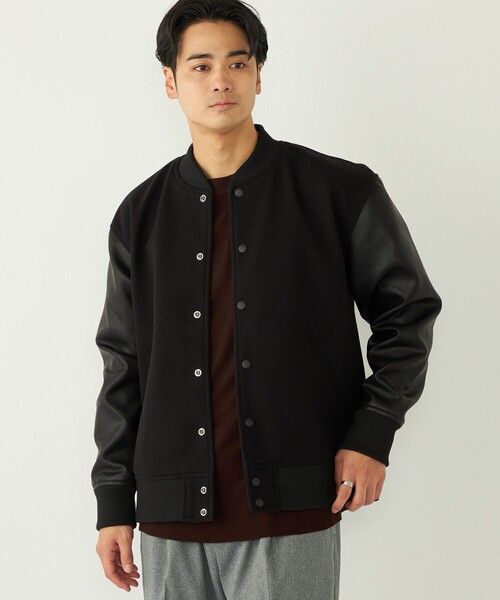 SHIPS Colors（シップス カラーズ）の「SHIPS Colors:ウール ミックス スタジアム ブルゾン ブラック（ブルゾン・メンズ・ブラック・MEDIUM/LARGE/X-LARGE）」の6枚目の写真