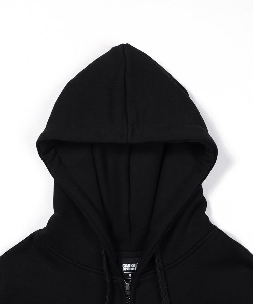 GAKKAI UNIONS（ガッカイユニオンズ）の「ツーウェイスウェットフード集業ブラック（パーカー・レディース・その他・MEDIUM/LARGE/SMALL）」の4枚目の写真