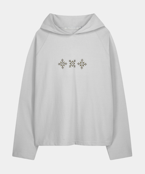 SLOWACID（スローアシッド）の「ホットフィックスフードロングスリーブ[ライトグレー]（パーカー・レディース・その他・SMALL/MEDIUM/LARGE）」の3枚目の写真