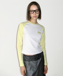 Raglan Long Sleeve Top, LEMON