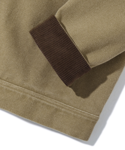 ストーンウォッシングバックルコットンワークジャケット（ベージュ）