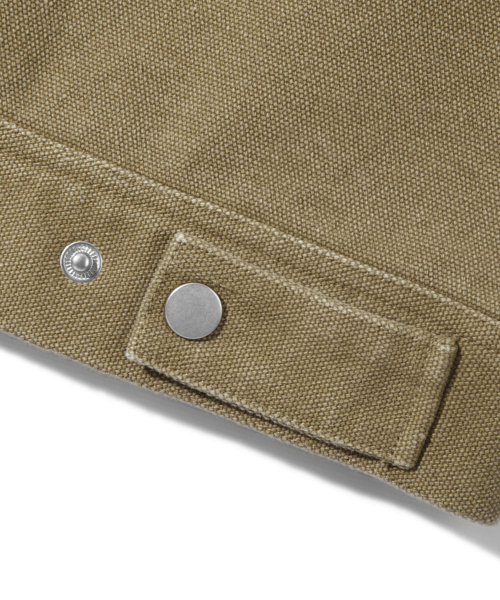 ストーンウォッシングバックルコットンワークジャケット（ベージュ）