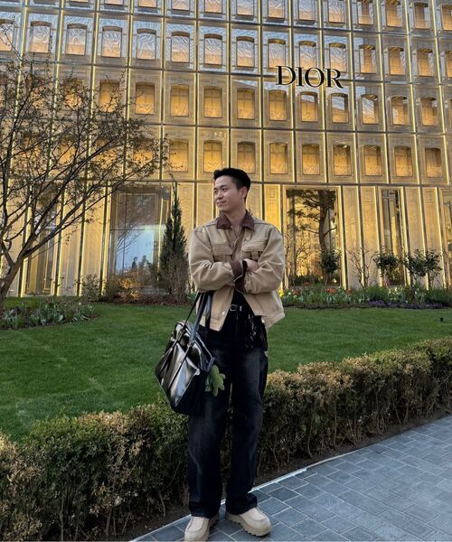 ストーンウォッシングバックルコットンワークジャケット（ベージュ）