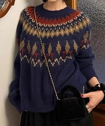ノルディック」に該当するニット/セーター（ブルー・ネイビー/青色系