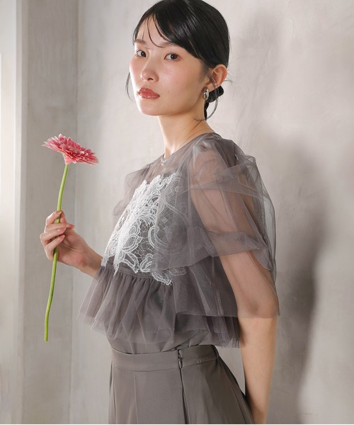 Kana（カナ）の「レースチュール ボリューム袖 パンツドレス 3点セット パーティー 結婚式 お呼ばれ オケージョンドレス デイリー（パンツドレス・レディース・ブラック系その他2/ブラック/ベージュ/チャコールグレー・M）」の22枚目の写真