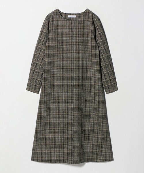 A DAY IN THE LIFE UNITED ARROWS(アデイインザライフユナイテッドアローズ)の「ブラッシュジャガード チェック フレアワンピース ‐ウォッシャブル‐<A DAY IN THE LIFE>(ワンピース・レディース・その他2/その他1・FREE)」の2枚目の写真