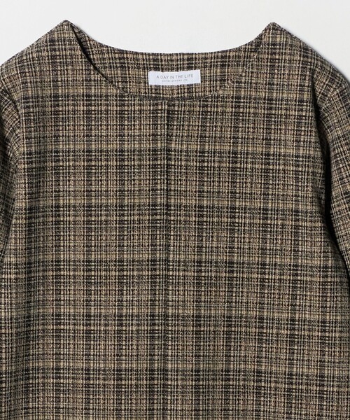 A DAY IN THE LIFE UNITED ARROWS(アデイインザライフユナイテッドアローズ)の「ブラッシュジャガード チェック フレアワンピース ‐ウォッシャブル‐<A DAY IN THE LIFE>(ワンピース・レディース・その他2/その他1・FREE)」の4枚目の写真