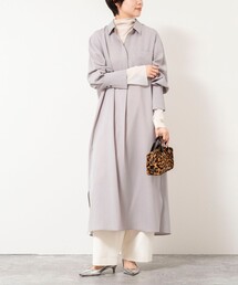 ウォッシャブルツイルロングシャツワンピース