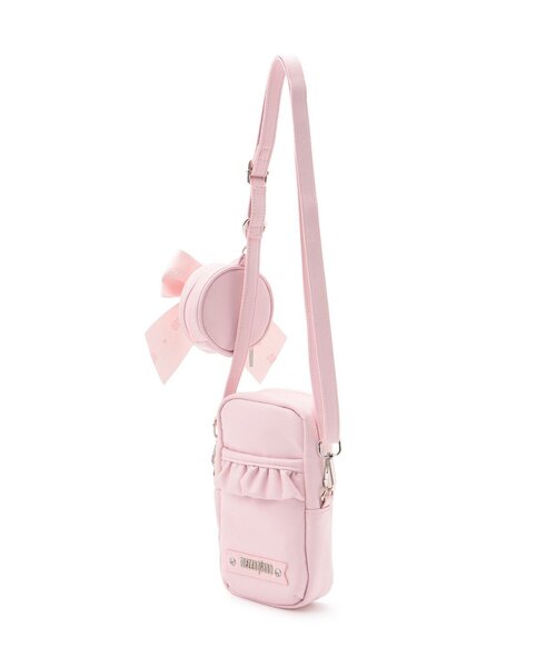 メゾピアノママ】フリルリボン スマホショルダー（スマホグッズ