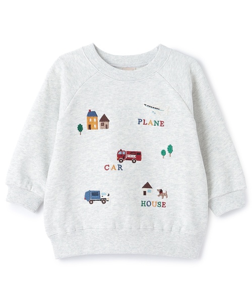 petit main(プティマイン)の「働く車刺しゅうトレーナー(スウェット・キッズ・ネイビー/ホワイト系その他/レッド系その他・130cm/80cm/120cm/110cm/100cm/90cm)」の1枚目の写真