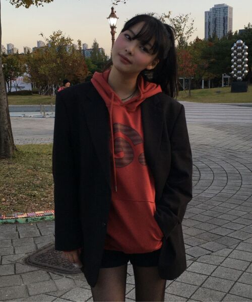 GRAVER（グレーバー）の「[ユニセックス]Gシンボルストライプフードパーカー_3カラー（パーカー・レディース・ブラック/ライトグレー/ワインレッド・SMALL/MEDIUM/LARGE）」の9枚目の写真