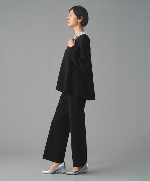 UNITED ARROWS（ユナイテッドアローズ）の「SPONGY タック ワイドパンツ（スラックス・レディース・オフホワイト/ブラック/ネイビー・40/38/36/34）」の7枚目の写真