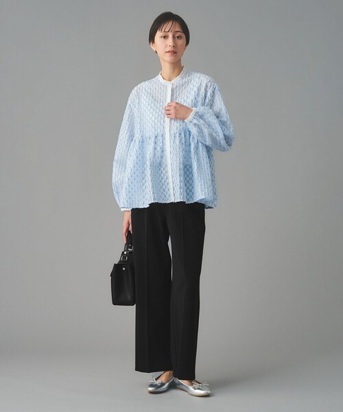 UNITED ARROWS（ユナイテッドアローズ）の「SPONGY タック ワイドパンツ（スラックス・レディース・オフホワイト/ブラック/ネイビー・40/38/36/34）」の9枚目の写真