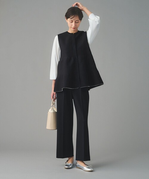 UNITED ARROWS（ユナイテッドアローズ）の「SPONGY タック ワイドパンツ（スラックス・レディース・オフホワイト/ブラック/ネイビー・40/38/36/34）」の19枚目の写真