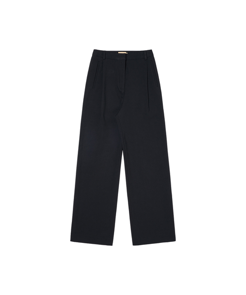SIPT7022 One Tuck Side Banding Slacks_Black