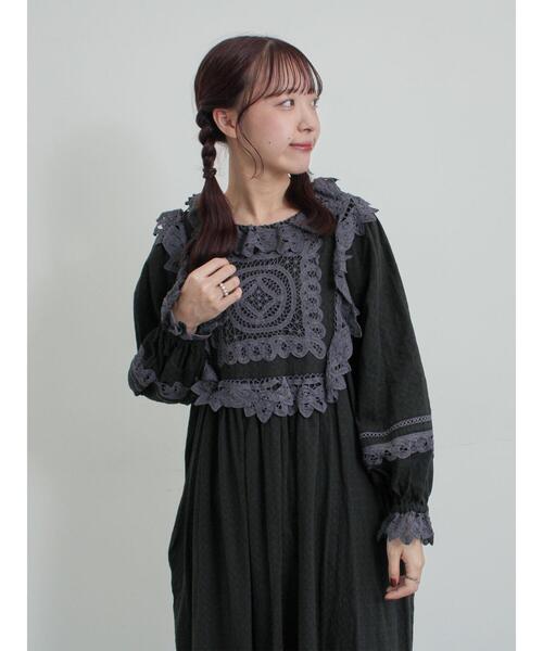 TSUHARU by Samansa Mos2ドビーバテンレースワンピースM WEB限定 Sサイズ】ドビーバテンレースワンピース（ワンピース