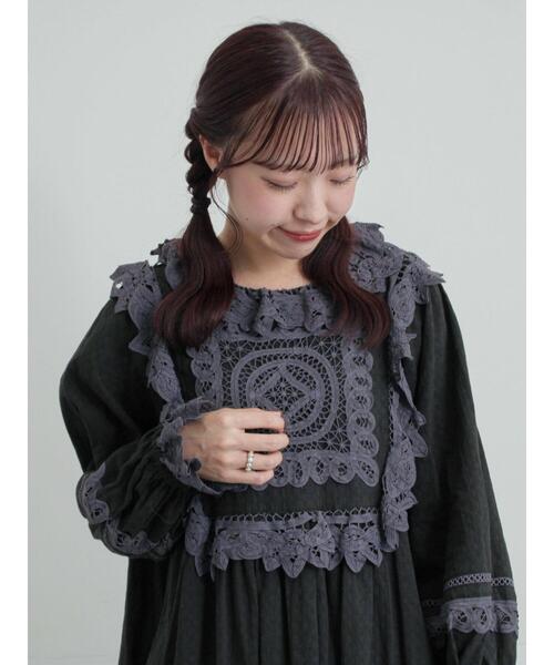 セール】【WEB限定 Sサイズ】ドビーバテンレースワンピース