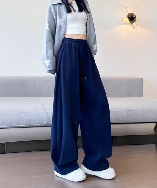 VIBGYOR（ヴィブジョー）の「【EIZZ/アイズ】ルーズフィットドローストリング スウェットパンツ（スウェットパンツ・レディース・グレー/ブラック/ネイビー・FREE）」の12枚目の写真