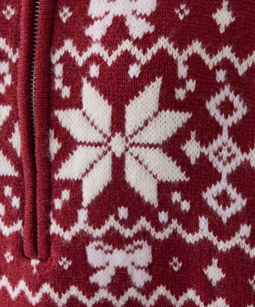 one after another NICE CLAUP（ワンアフターアナザーナイスクラップ）の「ノルディック柄ニット（ニット/セーター・レディース・レッド/サックスブルー/オフホワイト・FREE）」の6枚目の写真