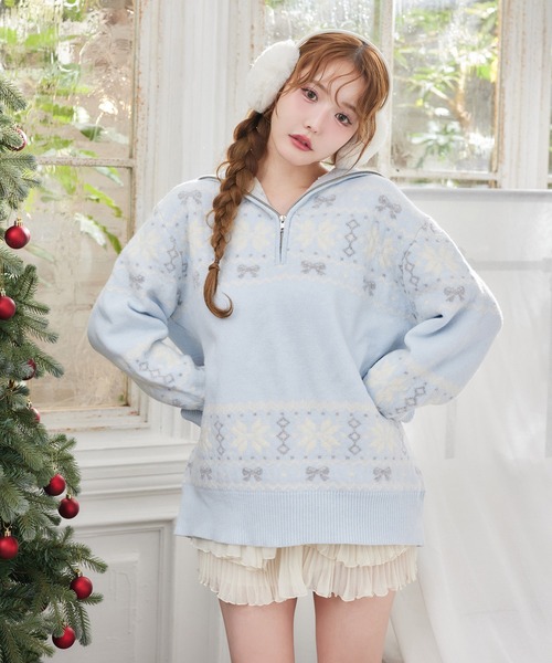 beautiful people ノルディック柄ニット　田中里奈着用 ノルディック柄ニット（ニット/セーター）｜one after another NICE