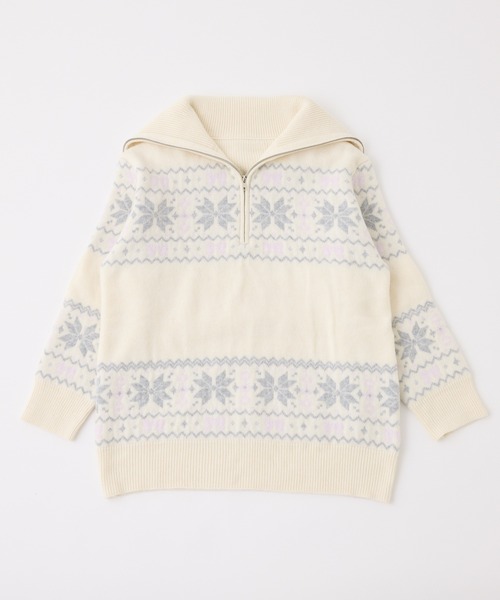 one after another NICE CLAUP（ワンアフターアナザーナイスクラップ）の「ノルディック柄ニット（ニット/セーター・レディース・レッド/サックスブルー/オフホワイト・FREE）」の22枚目の写真