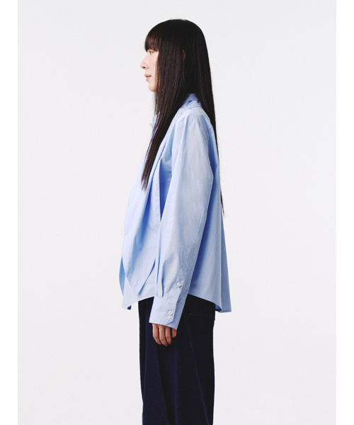 Kijun(キジュン)の「Scarf Oversized Shirt Blue(シャツ/ブラウス・レディース・その他・SMALL/LARGE/MEDIUM)」の5枚目の写真