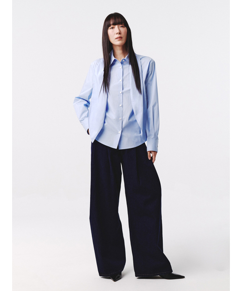 Kijun(キジュン)の「Scarf Oversized Shirt Blue(シャツ/ブラウス・レディース・その他・SMALL/LARGE/MEDIUM)」の3枚目の写真