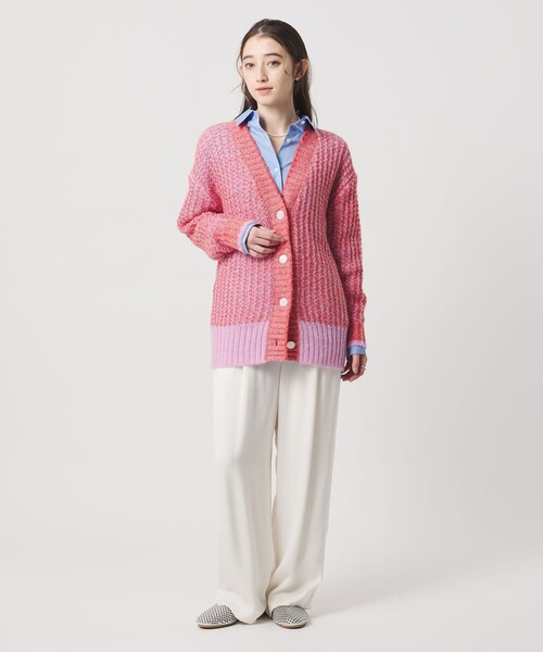 UNITED ARROWS（ユナイテッドアローズ）の「カラーミックス インレイド カーディガン（カーディガン/ボレロ・レディース・ベージュ/ピンク・FREE）」の10枚目の写真