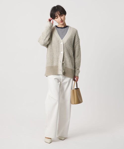 UNITED ARROWS（ユナイテッドアローズ）の「カラーミックス インレイド カーディガン（カーディガン/ボレロ・レディース・ベージュ/ピンク・FREE）」の14枚目の写真