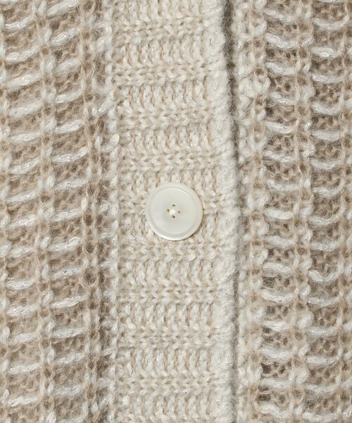 UNITED ARROWS（ユナイテッドアローズ）の「カラーミックス インレイド カーディガン（カーディガン/ボレロ・レディース・ベージュ/ピンク・FREE）」の6枚目の写真