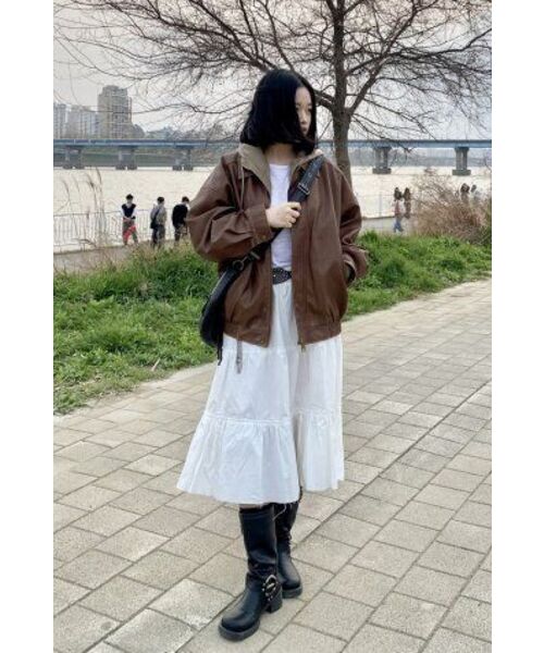 LADY VOLUME(レディーボリューム)の「465-1 VINTAGE COATED LEATHER LOOSE FIT JUMPER_CAMEL(ライダースジャケット・レディース・その他・FREE)」の12枚目の写真