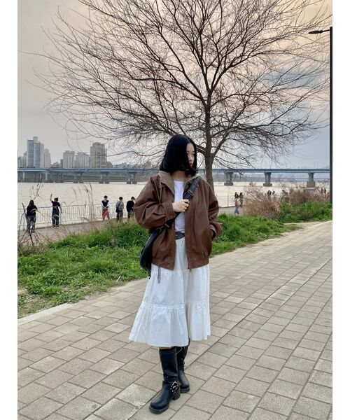 LADY VOLUME(レディーボリューム)の「465-1 VINTAGE COATED LEATHER LOOSE FIT JUMPER_CAMEL(ライダースジャケット・レディース・その他・FREE)」の18枚目の写真