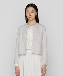 K.T KIYOKO TAKASE（キヨコタカセ）の「〔 TALLサイズ 〕【セットアップ対応】ダミエ ラッセルツイード ジャケット（ノーカラージャケット）」