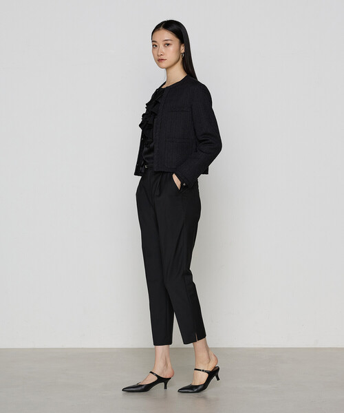 K.T KIYOKO TAKASE(キヨコタカセ)の「〔 TALLサイズ 〕【セットアップ対応】ダミエ ラッセルツイード ジャケット(ノーカラージャケット・レディース・ライトグレー・15号)」の20枚目の写真