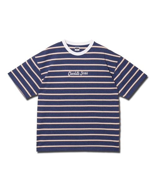 Chocolate Jesus (チョコレートジーザス )の「OG LOGO BORDER SS TEE(Tシャツ/カットソー・メンズ・ネイビー/グレー・XX-LARGE/X-LARGE/LARGE/MEDIUM)」の1枚目の写真