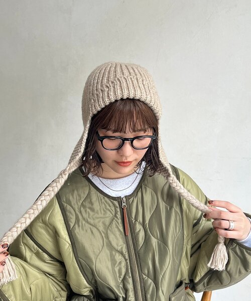 CPCM（シーピーシーエム）の「ニットフライトキャップ（キャップ・レディース・ベージュ/ブラック/グレー・FREE）」の3枚目の写真