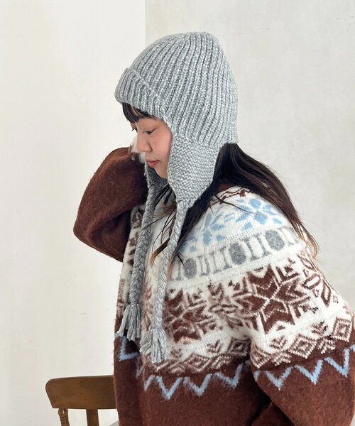 CPCM（シーピーシーエム）の「ニットフライトキャップ（キャップ・レディース・ベージュ/ブラック/グレー・FREE）」の18枚目の写真