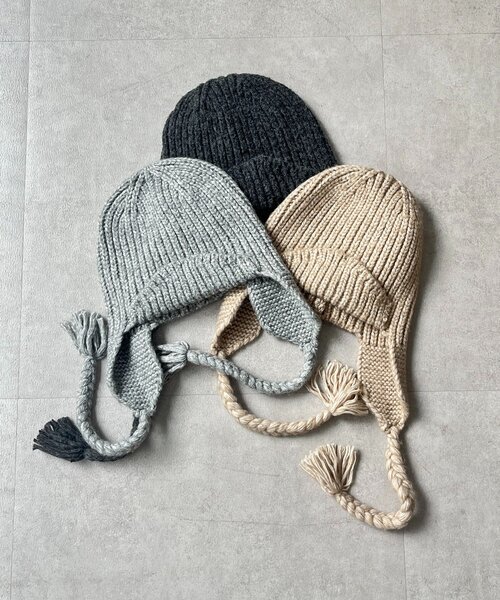 CPCM（シーピーシーエム）の「ニットフライトキャップ（キャップ・レディース・ベージュ/ブラック/グレー・FREE）」の9枚目の写真