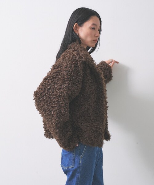 GALLEST(ギャレスト)の「【再入荷】プードルファージャケット(ブルゾン・レディース・ブラウン系/ブラウン系その他/オフホワイト・38)」の6枚目の写真
