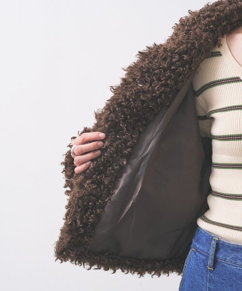 GALLEST(ギャレスト)の「【再入荷】プードルファージャケット(ブルゾン・レディース・ブラウン系/ブラウン系その他/オフホワイト・38)」の8枚目の写真