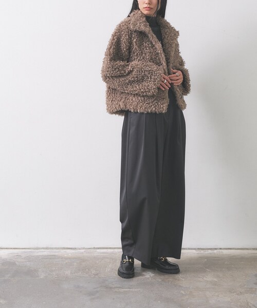 GALLEST(ギャレスト)の「【再入荷】プードルファージャケット(ブルゾン・レディース・ブラウン系/ブラウン系その他/オフホワイト・38)」の14枚目の写真