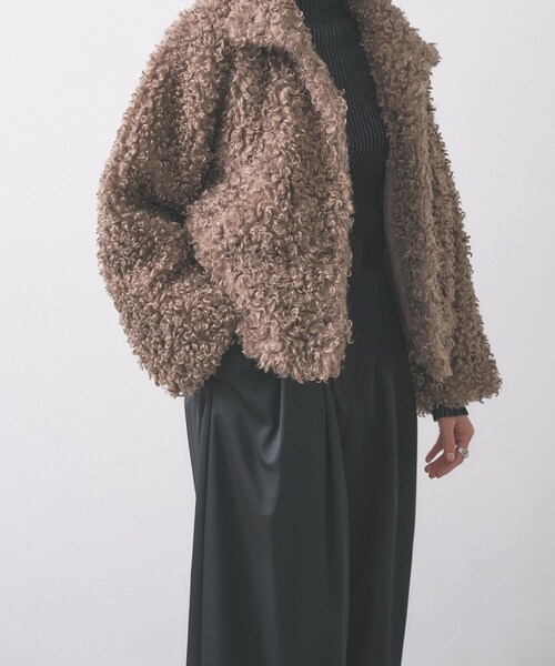 GALLEST(ギャレスト)の「【再入荷】プードルファージャケット(ブルゾン・レディース・ブラウン系/ブラウン系その他/オフホワイト・38)」の16枚目の写真