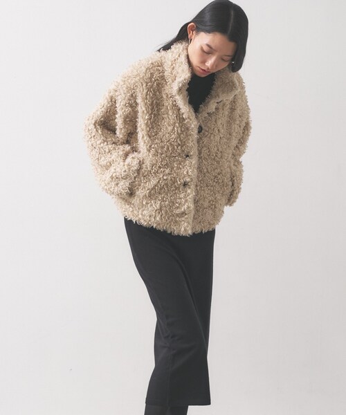 GALLEST(ギャレスト)の「【再入荷】プードルファージャケット(ブルゾン・レディース・ブラウン系/ブラウン系その他/オフホワイト・38)」の21枚目の写真