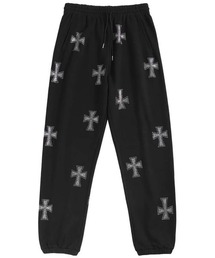 A‘gem 9（エージェムナイン）の「A'GEM/9 × .kom 『UNKNOWN LONDON/アンノウン ロンドン』 Cross Rhinestone Jogger②/クロスラインストーンジョガー②（スウェットパンツ）」