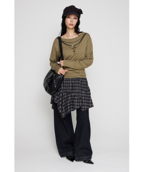 LAGUA GEM(ラグアジェム)の「PENDANT PRINT ロングスリーブTシャツ(Tシャツ/カットソー・レディース・ブラック/カーキ/アイボリー・FREE)」の11枚目の写真