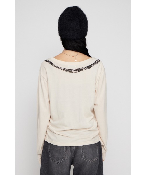 LAGUA GEM(ラグアジェム)の「PENDANT PRINT ロングスリーブTシャツ(Tシャツ/カットソー・レディース・ブラック/カーキ/アイボリー・FREE)」の18枚目の写真