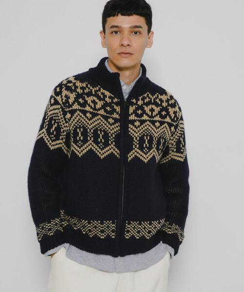 セール】ジャガードジップアップニット（ニット/セーター）｜URBAN