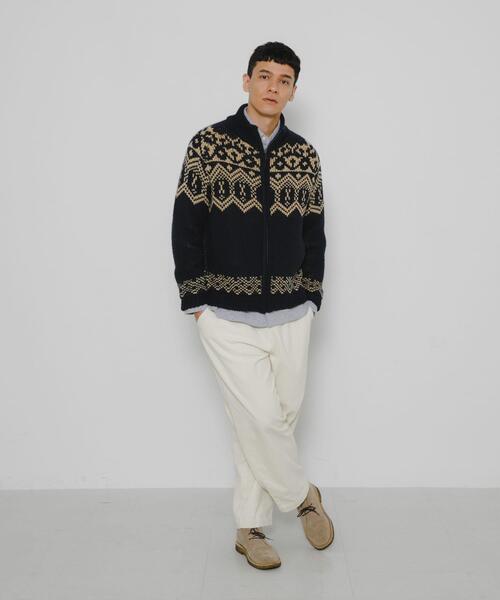 URBAN RESEARCH Sonny Label(アーバンリサーチサニーレーベル)の「ジャガードジップアップニット(ニット/セーター・メンズ・ブラウン/ネイビー・LARGE/MEDIUM)」の15枚目の写真