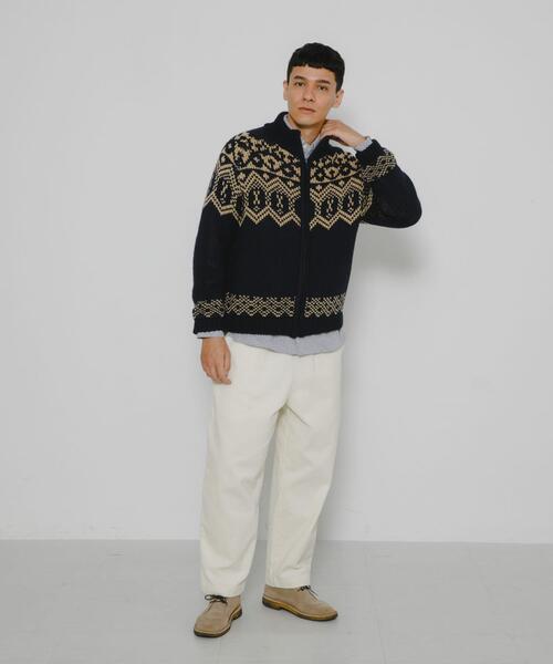 URBAN RESEARCH Sonny Label(アーバンリサーチサニーレーベル)の「ジャガードジップアップニット(ニット/セーター・メンズ・ブラウン/ネイビー・LARGE/MEDIUM)」の16枚目の写真